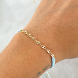 Pulsera Azul Retazo GC 0.5gr / 3.2mm Ocho Eslabones Oro Amarillo 18K (Oferta)