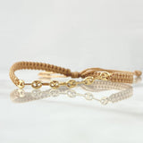 Pulsera Café Retazo GC 0.35gr / 3.2mm Seis Eslabones Oro Amarillo 18K (Oferta) *
