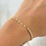 Pulsera Café Retazo GC 0.35gr / 3.2mm Seis Eslabones Oro Amarillo 18K (Oferta) *