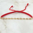 Pulsera Roja Retazo GC 0.7gr / 3.2mm Doce Eslabones Oro Amarillo 18K (Oferta)