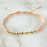 Pulsera Rosada Retazo GC 0.45gr / 3.2mm Siete Eslabones Oro Amarillo 18K (Oferta) *