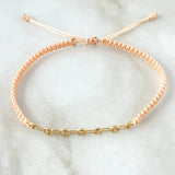 Pulsera Rosada Retazo GC 0.45gr / 3.2mm Siete Eslabones Oro Amarillo 18K (Oferta) *