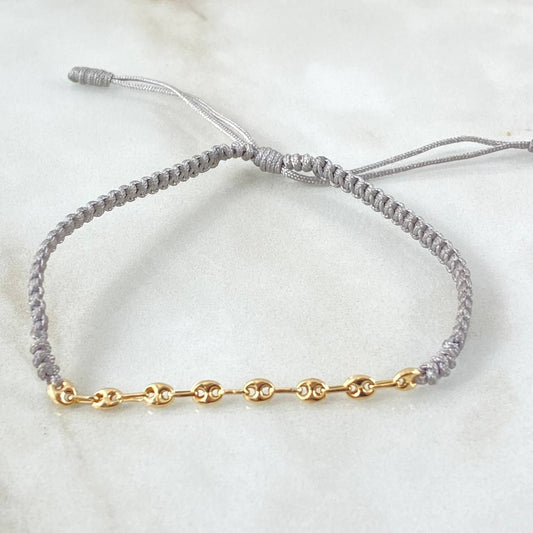 Pulsera Gris Retazo GC 0.5gr / 3.2mm Ocho Eslabones Oro Amarillo 18K (Oferta)