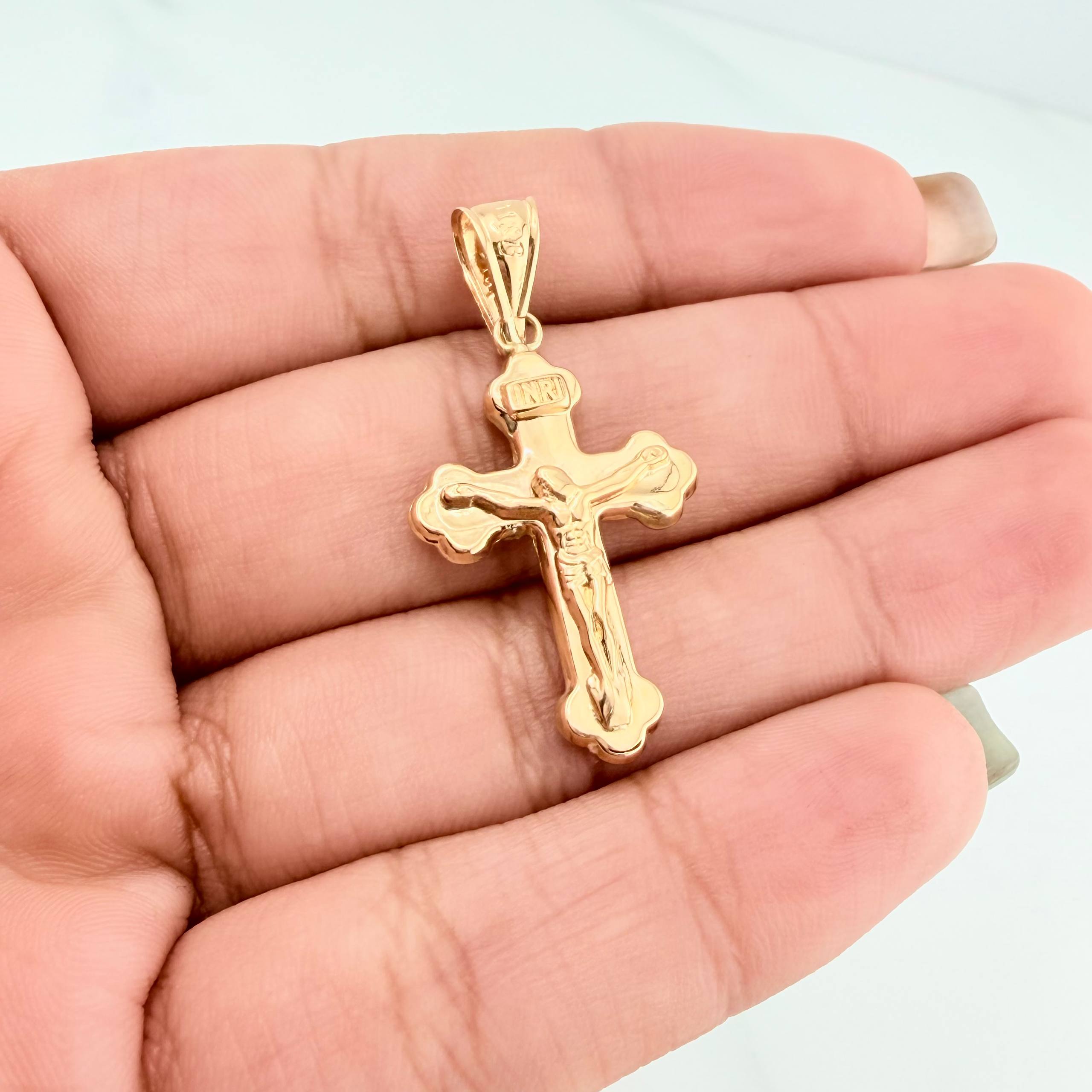 Dije Cruz Cristo 1.45 g / 3.5 cm Oro Amarillo 18K