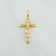 Dije Cruz Cristo Puntas Planas 1.3 g / 3.8 cm Oro Amarillo 18K
