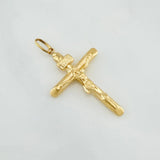 Dije Cruz Cristo Puntas Planas 1.3 g / 3.8 cm Oro Amarillo 18K