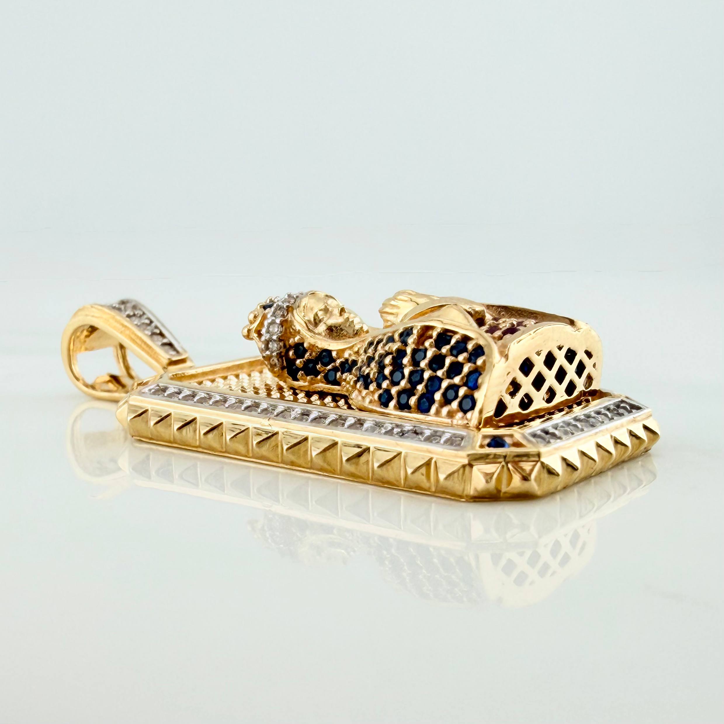 Dije Virgen Maria 12.35 g / 4.5 cm Dos Oros Amarillo Blanco 18K