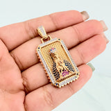 Dije Virgen Maria 12.35 g / 4.5 cm Dos Oros Amarillo Blanco 18K