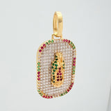 Dije Virgen De Guadalupe 5.45 g / 3.5 cm Dos Oros Amarillo Blanco 18K