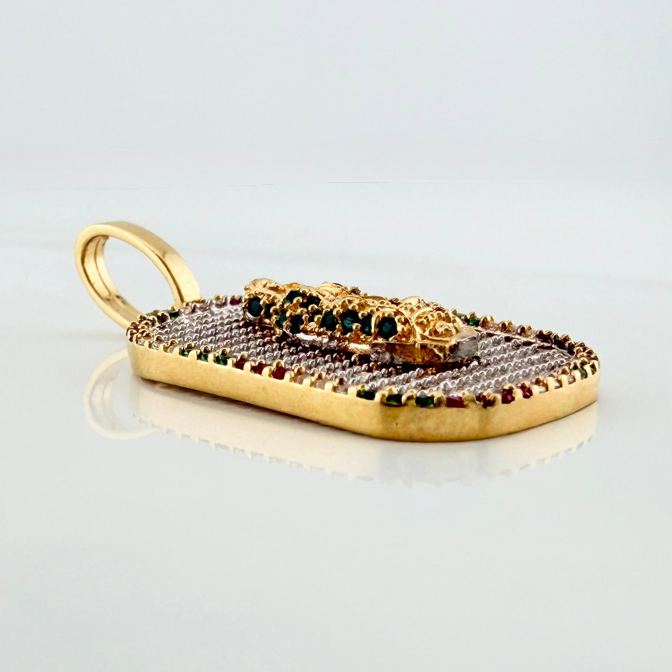 Dije Virgen De Guadalupe 5.45 g / 3.5 cm Dos Oros Amarillo Blanco 18K