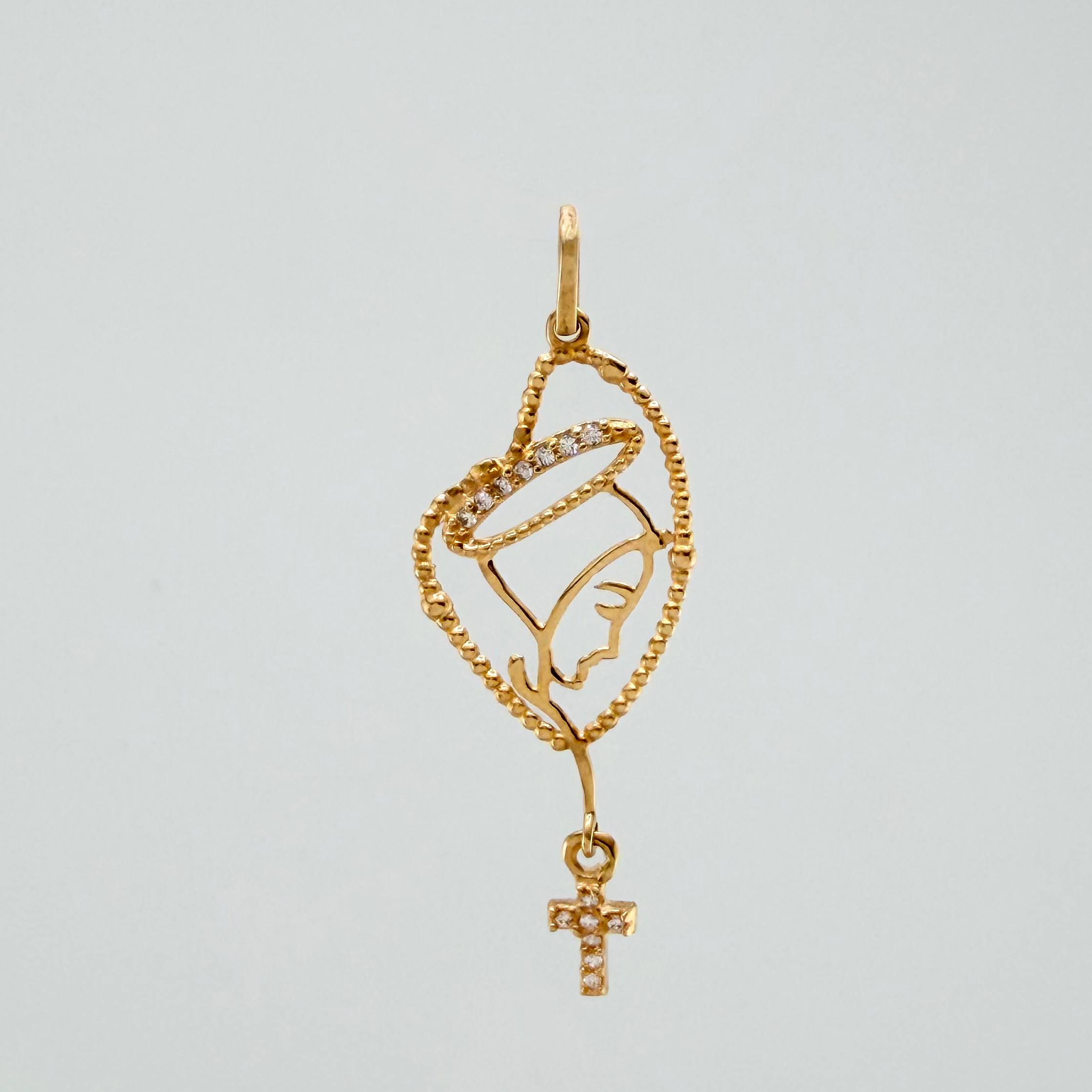 Dije Virgen Maria Silueta 1.1 g / 4 cm Oro Amarillo 18K