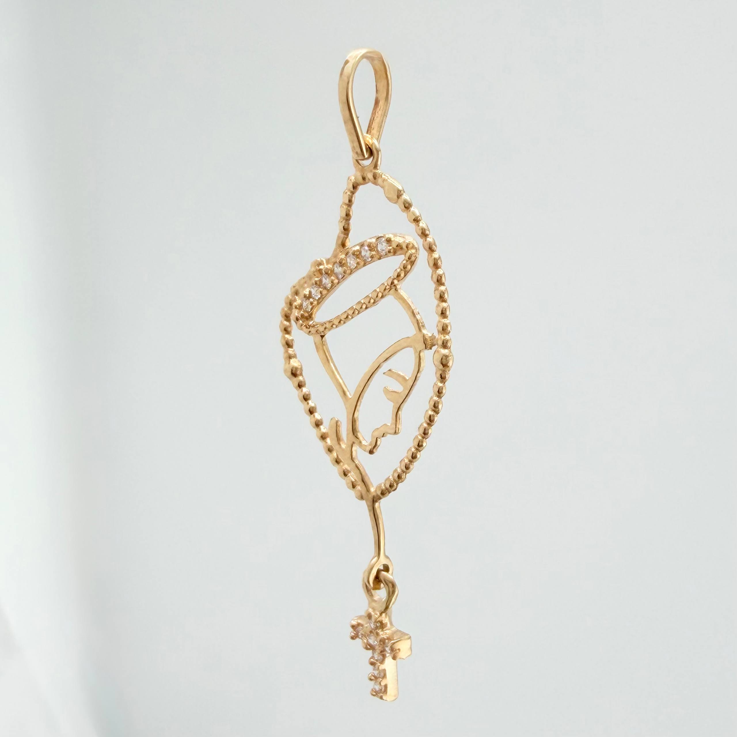Dije Virgen Maria Silueta 1.1 g / 4 cm Oro Amarillo 18K