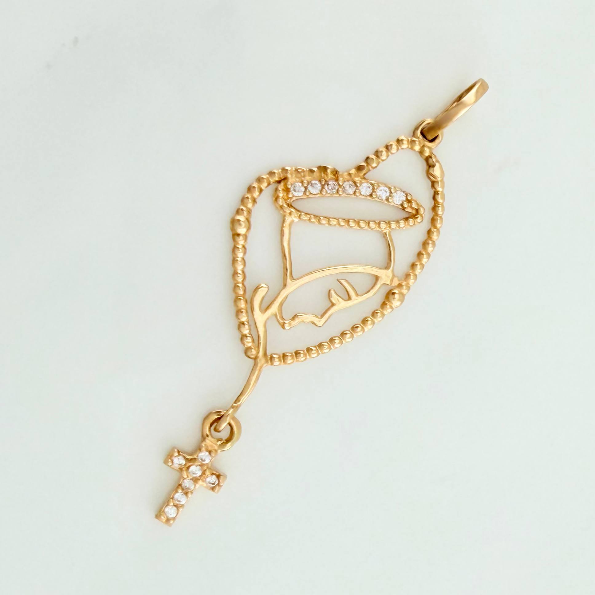 Dije Virgen Maria Silueta 1.1 g / 4 cm Oro Amarillo 18K
