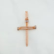 Dije Cruz Clavo 3.95 g / 5 cm Dos Oros Blanco Rosa 18K