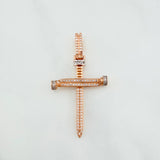 Dije Cruz Clavo 3.95 g / 5 cm Dos Oros Blanco Rosa 18K