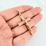 Dije Cruz Cristo 6.5 g / 5 cm Dos Oros Blanco Rosa 18K