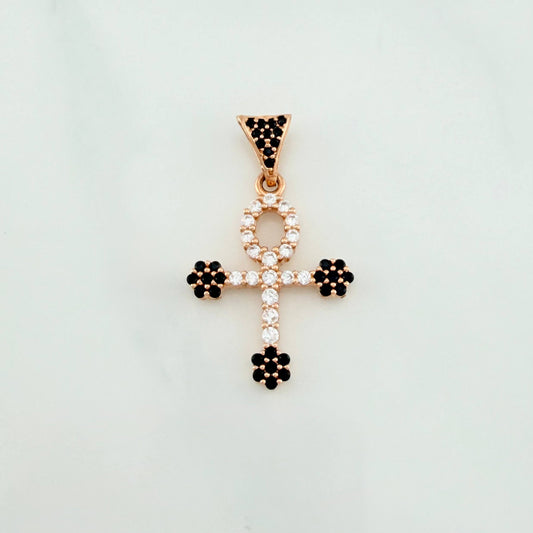 Dije Cruz Flores 2.4 g / 3 cm Oro Rosa 18K