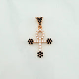 Dije Cruz Flores 2.4 g / 3 cm Oro Rosa 18K
