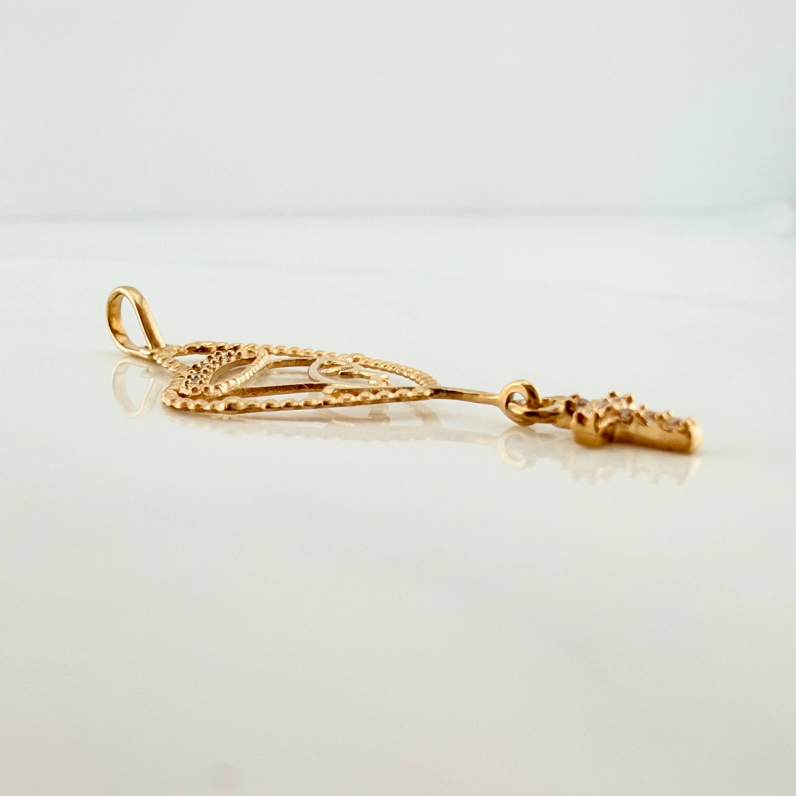 Dije Virgen Maria Silueta 1.1 g / 4 cm Oro Amarillo 18K