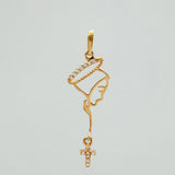 Dije Virgen Maria Silueta 0.65 g / 4 cm Oro Amarillo 18K