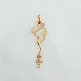 Dije Virgen Maria Silueta 0.65 g / 4 cm Oro Amarillo 18K