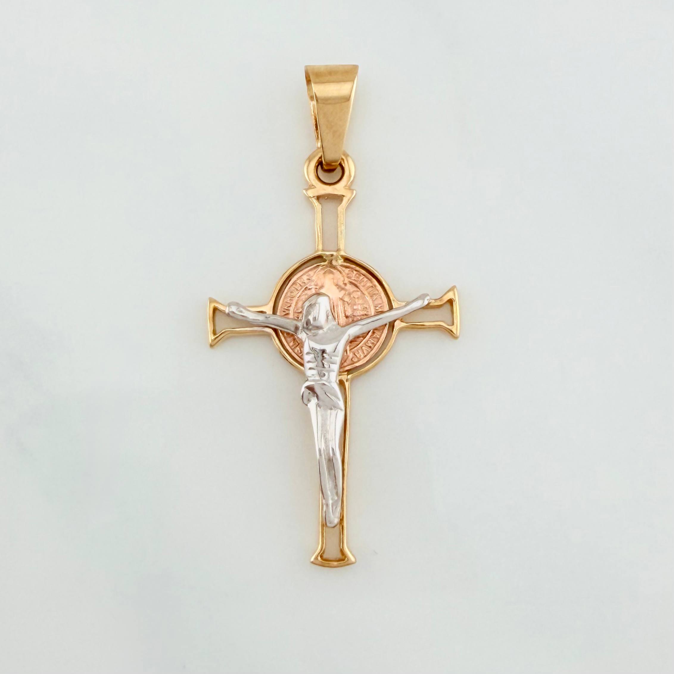 Dije Cruz Cristo 3 g / 4 cm Tres Oros 18K