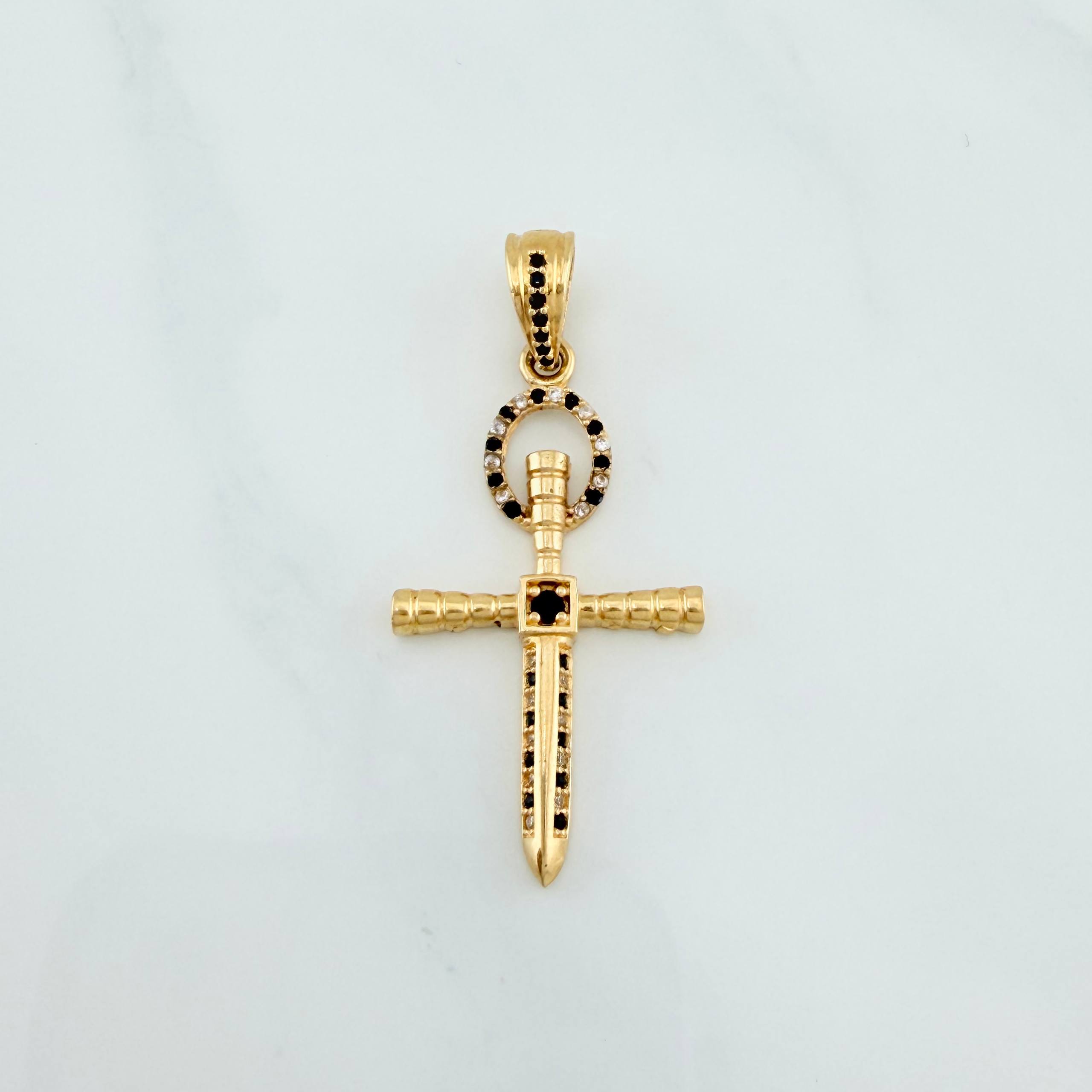 Dije Cruz Espada 3.7 g / 4 cm Oro Amarillo 18K