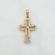 Dije Cruz 1.85 g / 3 cm Dos Oros Amarillo Blanco 18K