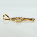 Dije Cruz 1.85 g / 3 cm Dos Oros Amarillo Blanco 18K