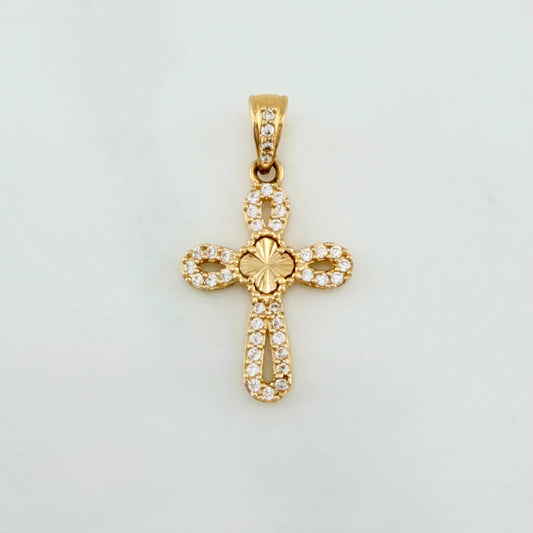 Dije Cruz Trebol 1.25 g / 2.5 cm Oro Amarillo 18K