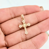 Dije Cruz Trebol 1.3 g / 2.5 cm Oro Amarillo 18K
