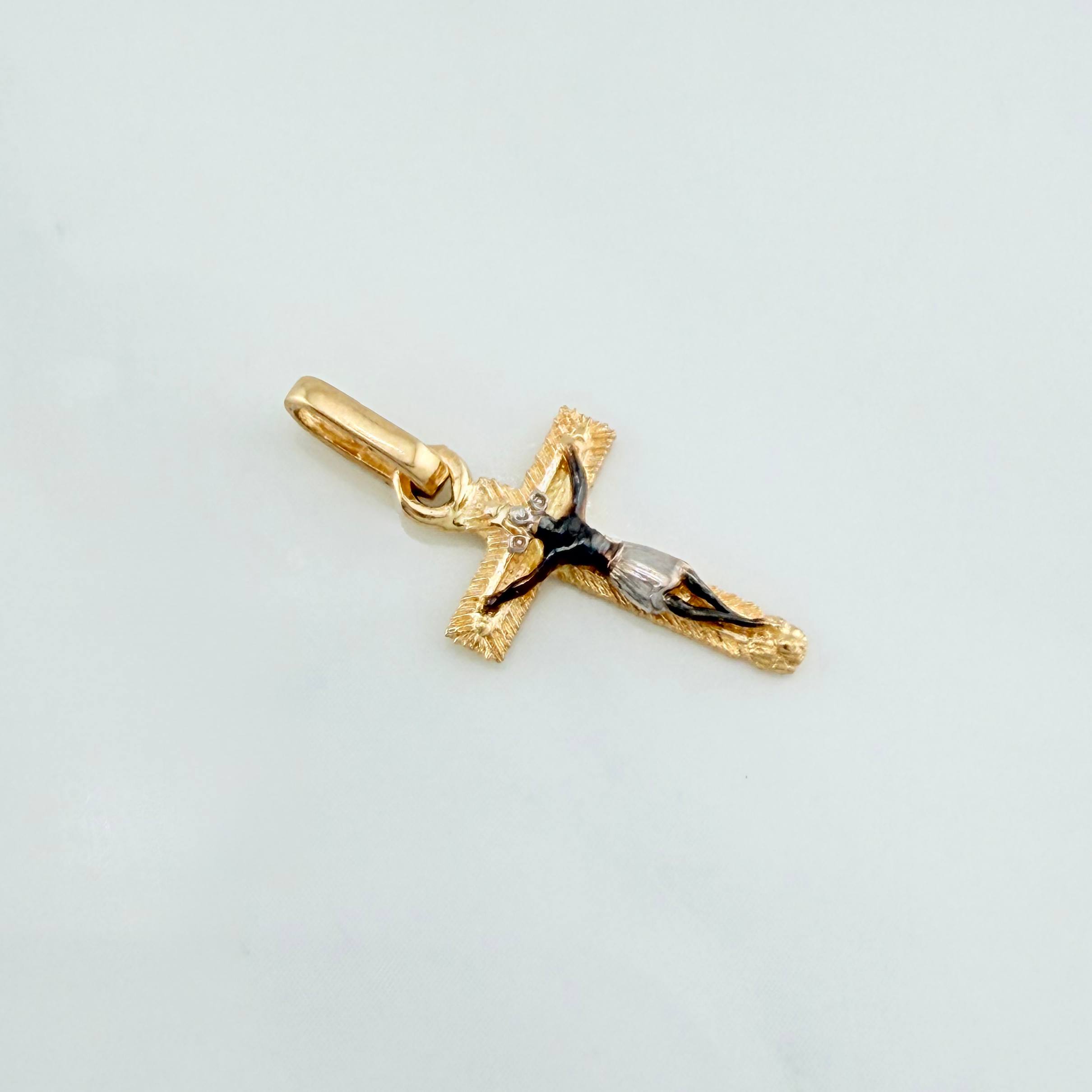 Dije Cruz Cristo 0.9 g / 2.2 cm Tres Oros 18K