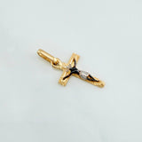 Dije Cruz Cristo 0.9 g / 2.2 cm Tres Oros 18K