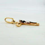 Dije Cruz Cristo 0.9 g / 2.2 cm Tres Oros 18K