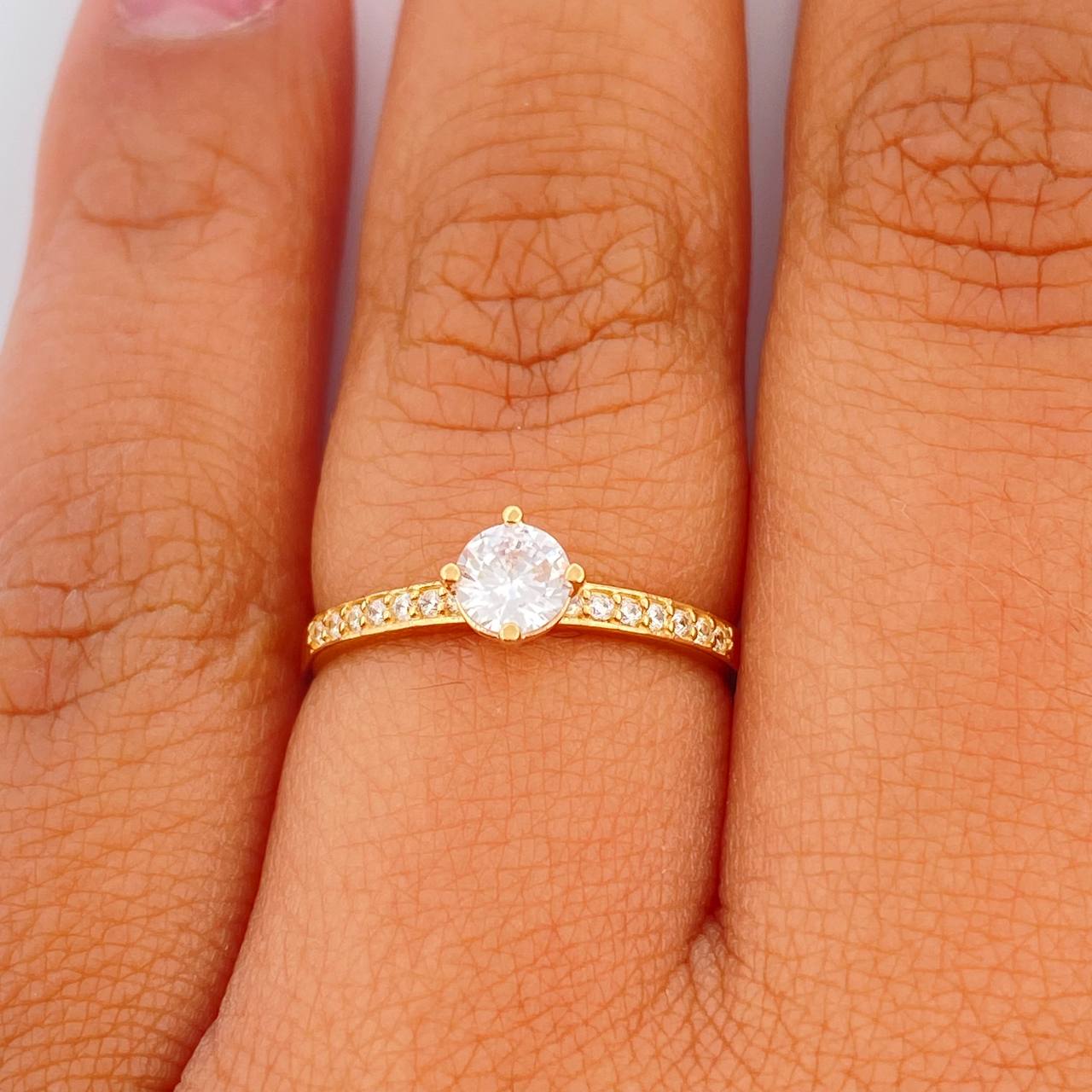 Anillo Solitario Churumbela 1.55gr / T6 1/4 / Oro Amarillo 18K %