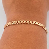Pulso Cubana Monaco 6.3gr / 18.5cm / 4.8mm  Dos Oros Rosa Blanco +4 18K $