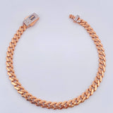 Pulso Cubana Monaco 6.2gr / 18.6cm / 4.8mm  Dos Oros Rosa Blanco +4 18K $