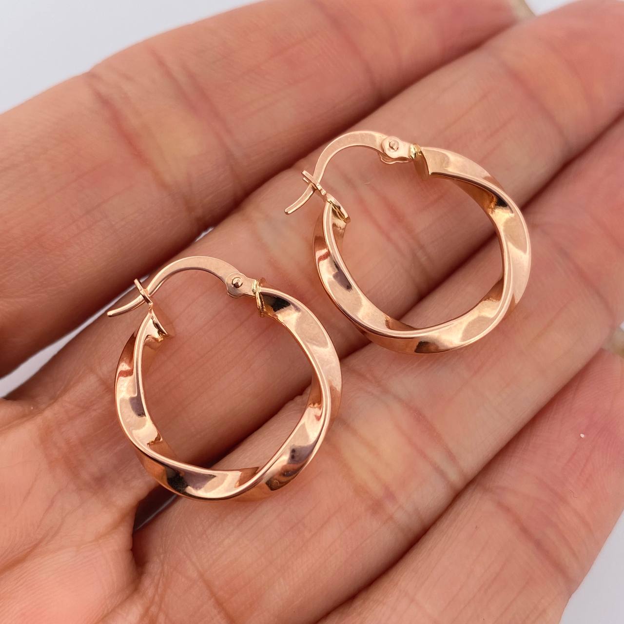 Candongas Asby 1.8gr / 2.2cm / Oro Rosa 18K %