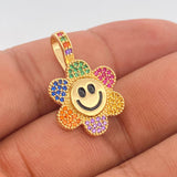 Dije Flor Cara Feliz 4.4gr / 2.6cm / Oro Amarillo 18K %