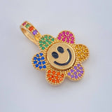 Dije Flor Cara Feliz 4.4gr / 2.6cm / Oro Amarillo 18K %