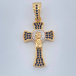 Dije Cruz Rostro Cristo 3.4gr / 3.3cm / Dos Oros Amarillo Blanco 18K %
