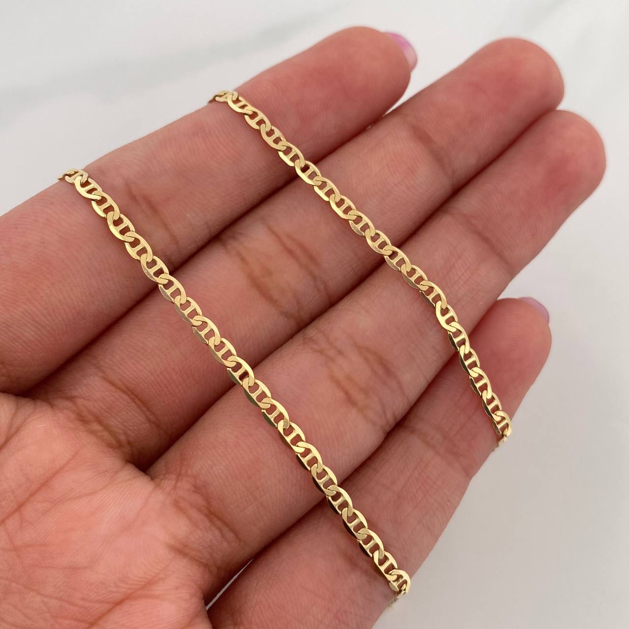 Cadena Escalera Plana 5.45 g / 60 cm / 1 mm Oro Amarillo 18K