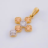 Dije Cruz Trebol 2.3gr / 3.2cm / Tres Oros 18K