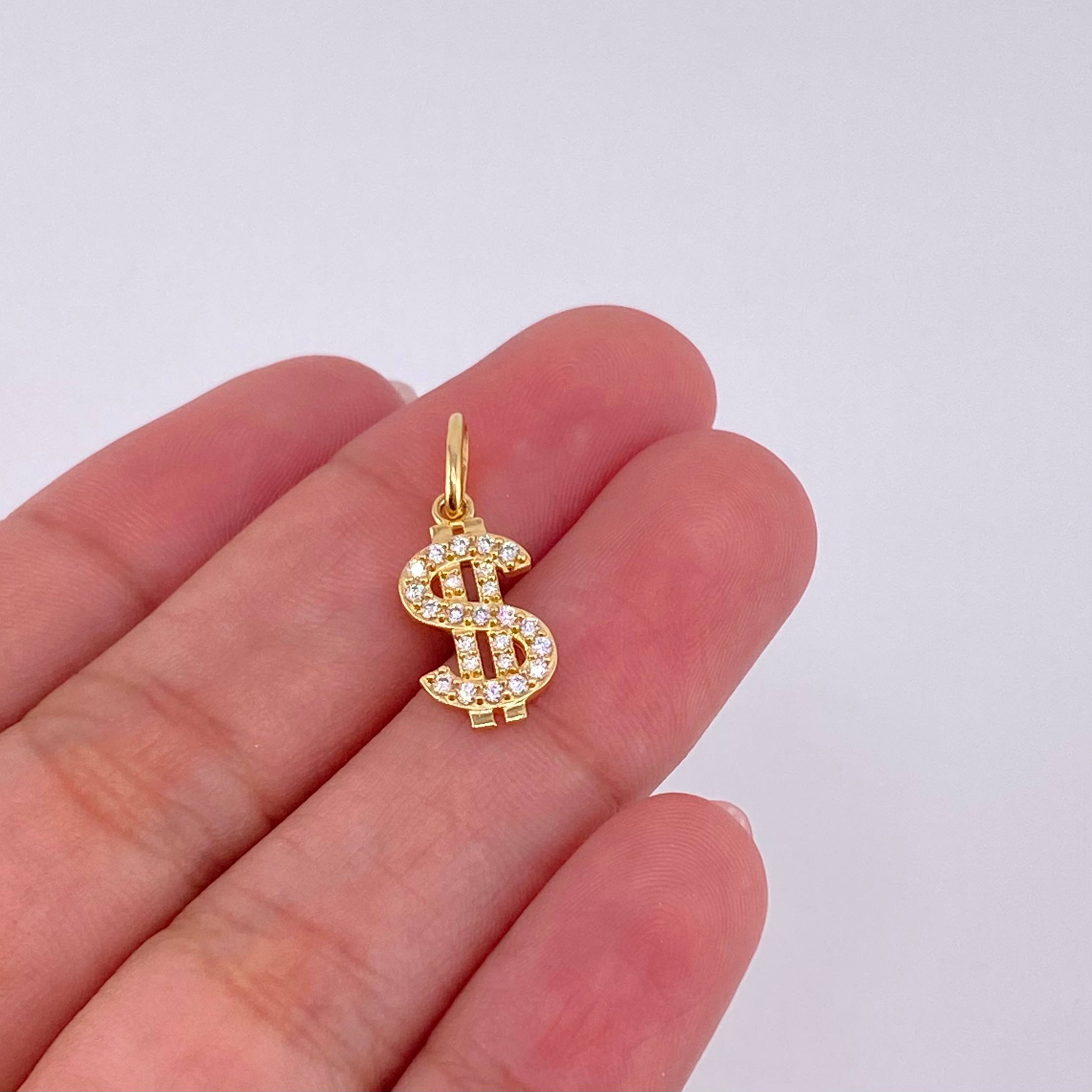 Dije Signo Dólar 1.1gr / 2.3cm / Oro Amarillo 18K