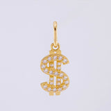 Dije Signo Dólar 1.1gr / 2.3cm / Oro Amarillo 18K