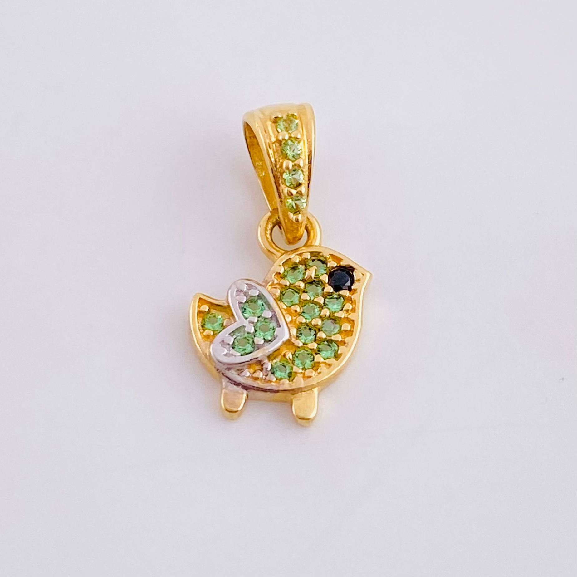 Dije Pajarito 0.95gr / 1.5cm / Dos Oros Amarillo Blanco 18K
