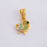 Dije Pajarito 0.95gr / 1.5cm / Dos Oros Amarillo Blanco 18K