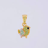 Dije Pajarito 0.95gr / 1.5cm / Dos Oros Amarillo Blanco 18K