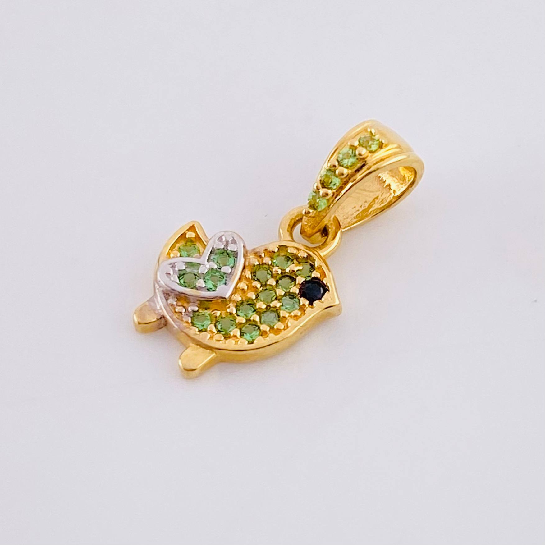Dije Pajarito 0.95gr / 1.5cm / Dos Oros Amarillo Blanco 18K