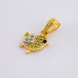 Dije Pajarito 0.95gr / 1.5cm / Dos Oros Amarillo Blanco 18K